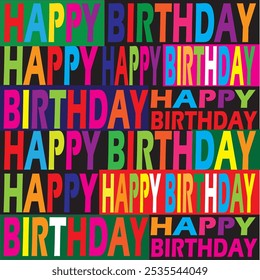 Happy birthday pattern with birthday text pattern for gift wrap
