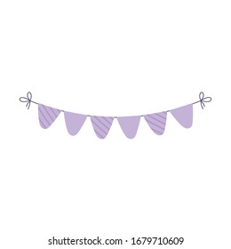 happy birthday pennants flags decoration ornament icon vector illustration