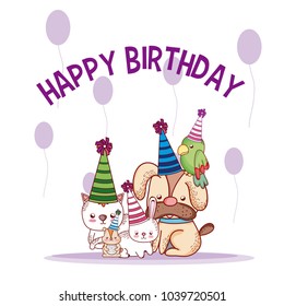 Happy birthday pets cartoons
