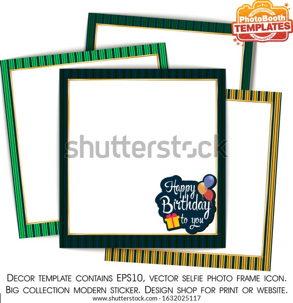 Happy Birthday Photo Booth Props Frame Stock Vector Royalty Free