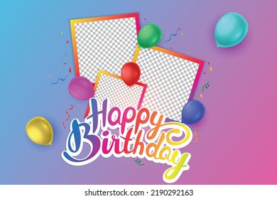 Happy Birthday Photo Frame Balloon Stock Vector (Royalty Free ...