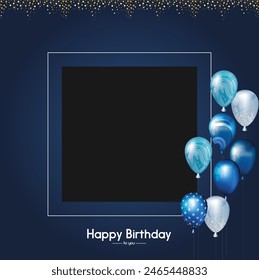 Happy Birthday photo Frame template for birthday