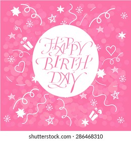 Happy birthday pink card.