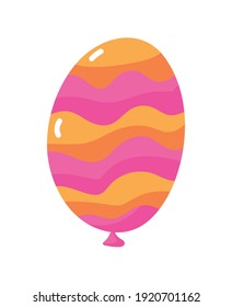 happy birthday pink and orange balloon helium isolated icon vector illustration design