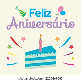 Happy Birthday in Portugese Lettering