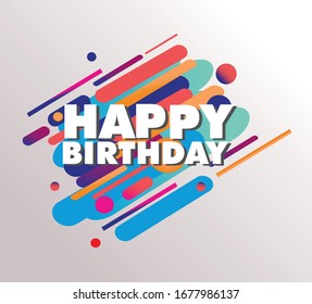 Happy Birthday Post Card Design Vector