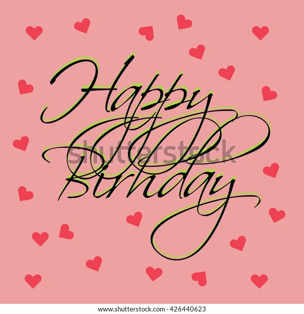 Happy Birthday Post Card On Pink Stock Vector (Royalty Free) 426440623 ...