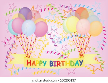 happy birthday postcard vector illustration