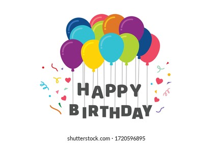 Happy Birthday poster for celebration - Vector illustration.