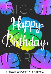 Happy Birthday poster design.  Template of invitation, flyer, poster or greeting card. Vector illustration EPS10