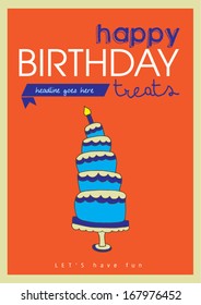 happy birthday poster template vector/illustration/ layout design/ background/ greeting card