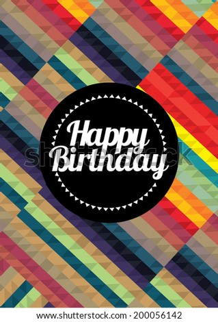 happy birthday poster template vectorillustration layout stock