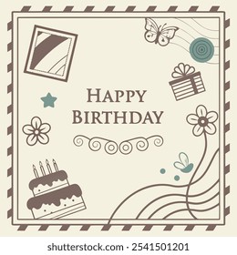 Feliz aniversário poster vetor design