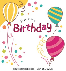 Happy birthday poster vector design