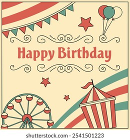 Happy birthday poster vector design