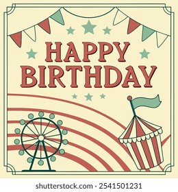 Happy birthday poster vector design