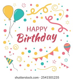 Happy birthday poster vector design