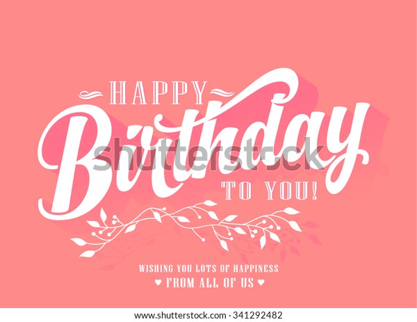 Image Vectorielle De Stock De Carte De Typographie Joyeux Anniversaire Premium