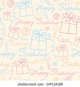 Happy birthday with presents background pattern vector