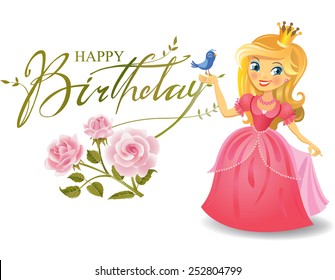 Happy Birthday, Princess, Greeting Card. 