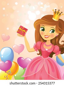 Happy Birthday, Princess, greeting card. 