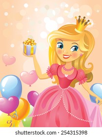 Happy Birthday, Princess, greeting card. 