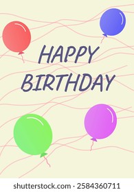 Happy birthday print on a bag of balloons
Vector print background happy birthday
