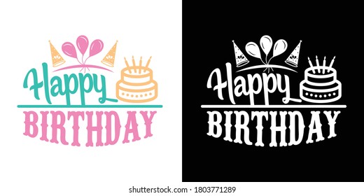 Happy Birthday Printable Vector Illustration