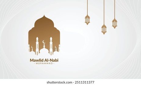 Feliz aniversário do profeta Muhammad. Milad un Nabi Mubarak significa feliz aniversário do profeta Muhammad. Ilustração vetorial do design da celebração de Mawlid