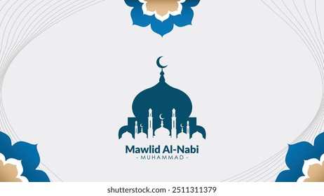 Feliz aniversário do profeta Muhammad. Milad un Nabi Mubarak significa feliz aniversário do profeta Muhammad. Ilustração vetorial do design da celebração de Mawlid