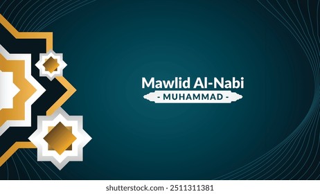 Happy Birthday of Prophet Muhammad. Milad un Nabi Mubarak Means Happy Birthday of Prophet Muhammad. Vector Illustration of Mawlid Celebration Design