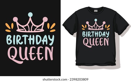 happy birthday queen t shirt design template