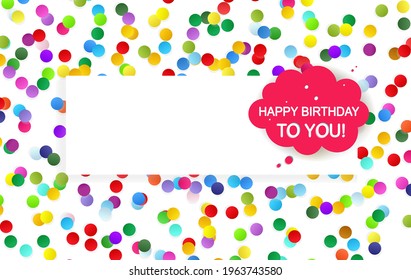 Happy Birthday quote in confetti background 