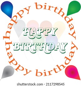 Happy Birthday quote. Hand drawn vector logotype with lettering typography on white background. Illustration with slogan for print,sticker.