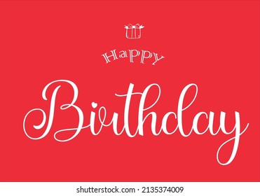 Happy Birthday quote. Lettering design on a colorful background. Vector stock illustration.