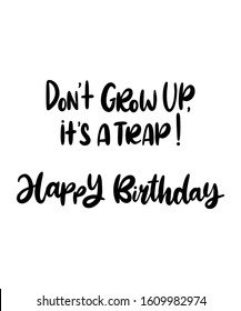 happy birthday quote vector illustration lettering 