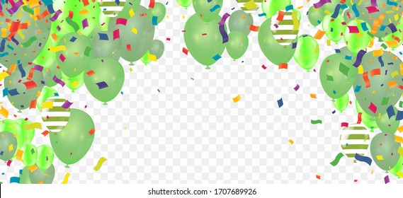 Happy Birthday rainbow color typography vector design, with balloons for greeting cards and posters 