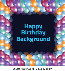 Happy birthday Realistic frame border opening soon bubble backgrou