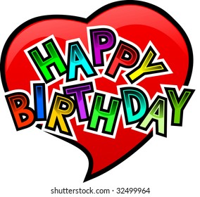 happy birthday red heart funny letters