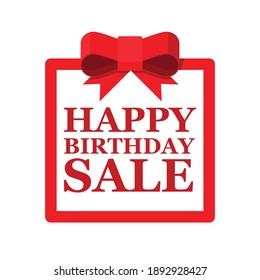 Happy birthday sale banner icon vector illustration.