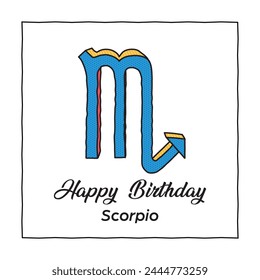 Happy Birthday Scorpio Zodiac Sign Birthday Card