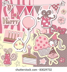 happy birthday scrapbook set