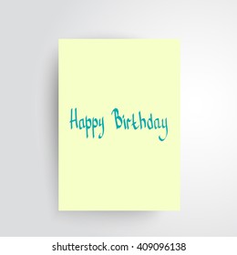 Happy Birthday Script Hand lettering Style.  Original Drawn Text on Background. Custom Typographic Composition. Calligraphic Phrase. Vector Illustration