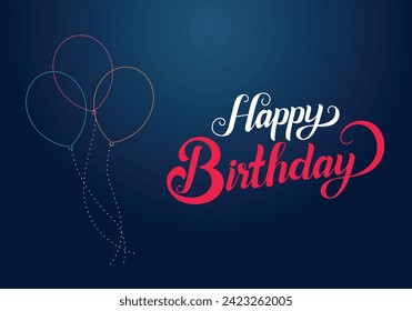 Grabación de mano con estilo de escritura de cumpleaños feliz. Composición tipográfica personalizada retro vintage . Diseño Artístico Original. Frase caligráfica. Ilustración original del vector dibujado.
