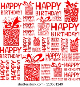 Happy birthday seamless background pattern. Vector Illustration