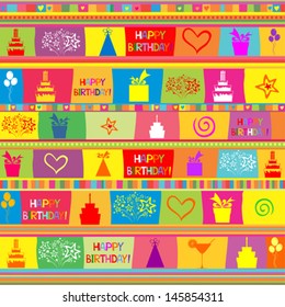 Happy birthday seamless background pattern in vector