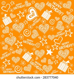 Happy birthday seamless background pattern. Vector illustration.