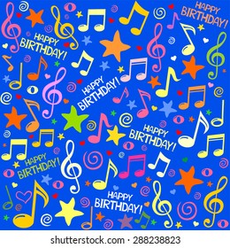 Happy birthday seamless background pattern. Vector illustration.