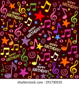 Happy birthday seamless background pattern. Vector illustration.