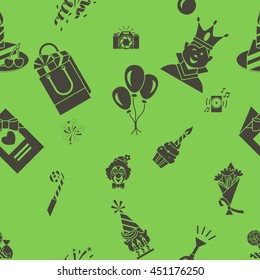 Happy Birthday Seamless Background Pattern. Simple, Minimalistic and Flat Style. Colorful. Vector